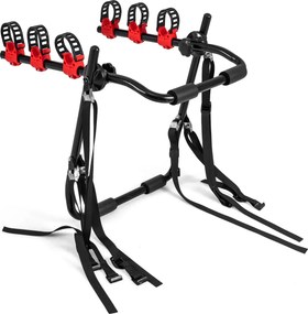 Porta-Bicicletas para Porta-Bagagens Dobrável, 68 x 50 x 61 cm, Capacidade para 3 Bicicletas, Vermelho+Preto