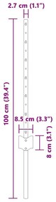 Postes de Cerca 22 pcs Prateado 50 x 0.6 m Aço Galvanizado