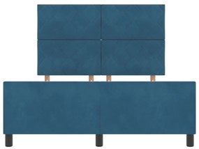 Cama vidaXL Azul Escuro 140x200 cm Veludo
