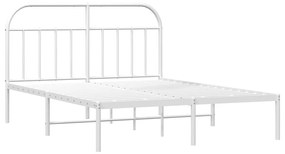 Estrutura de cama com cabeceira 140x190 cm metal branco