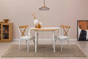 Conjunto de Mesa de Jantar Extensível e Cadeiras Oliver – Carvalho e B