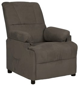 vidaXL Cadeira reclinável camurça artificial cinzento-escuro