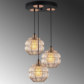 Candeeiro de Teto Safderun – Cobre – Diâmetro 47 cm, Altura 112 cm