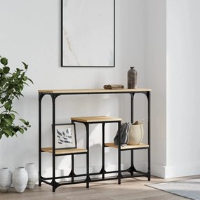 vidaXL Mesa consola 89,5x28x76 cm derivados de madeira carvalho sonoma