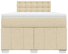 Cama boxspring com colchão 120x190 cm tecido cor creme