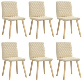 vidaXL Cadeiras de jantar 6 pcs tecido cor creme