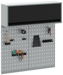 Conjunto de Armário de Ferramentas e Painel de Pegboard VidaXL em Meta
