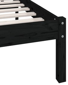 Estrutura cama pequena solteiro UK 75x190cm pinho maciço preto