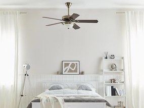 Ventoinha de teto dourada com luz LED BEGEJ Beliani