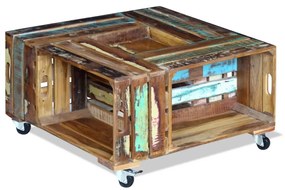 vidaXL Mesa de centro 70x70x35 cm madeira reciclada maciça