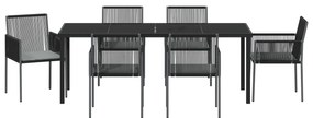 Conjunto de 4 Preto Vime PE 54x60,5x83,5 cm Durável