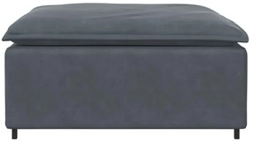 Módulo de pufe para sofá modular cinzento-escuro 100x100x48 cm