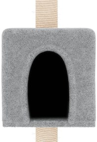 Árvore p/ gatos c/ postes arranhadores sisal 180 cm cinza-claro