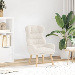Poltrona Relaxante vidaXL Creme em Tecido Parecido com Lã
