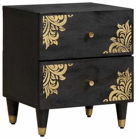 vidaXL Armário de Cabeceira com gaveta Preto 40 x 33 x 46 cm