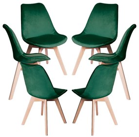 Pack 6 Cadeiras Synk Veludo - Verde escuro