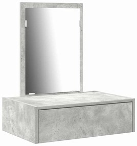 Mesa de Maquiagem Suspensa Cinza Concreto 60x40x70 cm