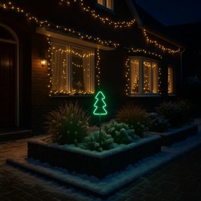 Holofote de chão de néon de Natal Árvore verde Incl. LED com temporizador IP44 - Fura