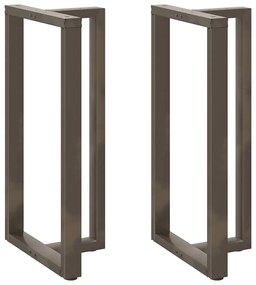 vidaXL Pés de mesa de bar em forma de T, 2 peças, preto, 60x35x(110-111) cm, aço