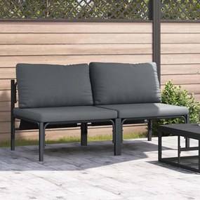 vidaXL Móveis para Exterior com almofada 2 pcs Antracite Aço