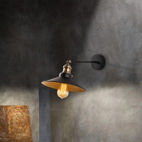 Aplique de Parede Saglam – Preto e Dourado – 25 x 40 cm