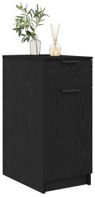 Armário de Mesa vidaXL em Carvalho Preto - 33x50x75 cm - Feito de Made