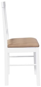 Cadeiras de jantar com almofadões 2 pcs madeira maciça branco