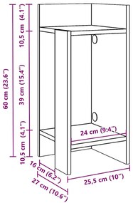 Mesas laterais 2 pcs prateleira 110x50x103 cm carvalho castanho