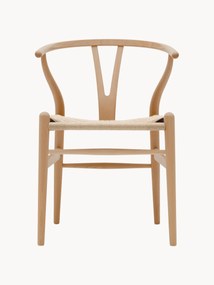 Wooden CH24 Wishbone Chair with Woven Seat