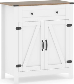 Aparador Armário Despensa de Cozinha 80 x 40 x 92 cm com Portas Gaveta e Prateleira Ajustável Branco