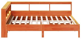 Cama com estante sem colchão 140x190 cm pinho maciço