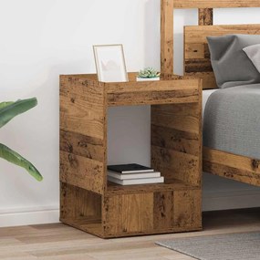 vidaXL Mesa de apoio 2 pcs Madeira antiga 40 x 40 x 56 cm