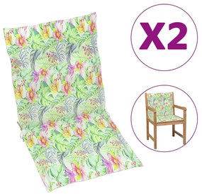 vidaXL Almofadões lombares p/ cadeiras de jardim 2pcs oxford folhas