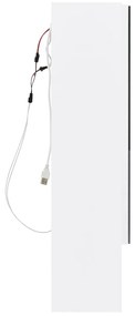 Armário espelhado casa de banho com LED 80x15x60 cm MDF branco
