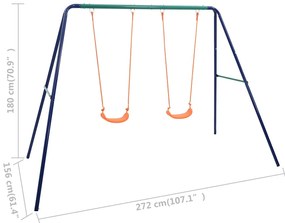 Conjunto de baloiços com 2 lugares aço