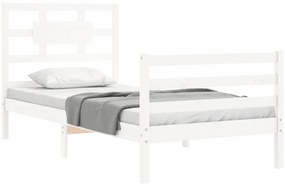 Estrutura de cama com cabeceira 90x200 cm madeira maciça