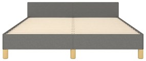 Estrutura de cama sem colchão 140x200 cm tecido cinzento-escuro