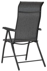 Cadeiras de jardim dobráveis 4 pcs vime PE cinzento