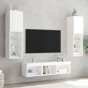 Móvel de TV Isabella - De Parede, Com Luzes Led - Cor Branco - Derivad