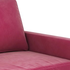 Poltrona 60 cm veludo vermelho-tinto