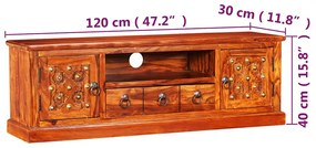 Móvel de TV madeira acácia maciça 120x30x40 cm