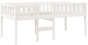 Cama de criança sem colchão 75x190 cm pinho maciço branco