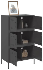 Aparador alto 68x39x113 cm aço preto