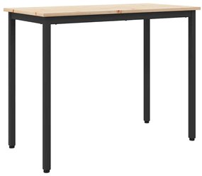 vidaXL mesa Natural 100 x 50 x 77 cm Madeira de Engenharia e Aço
