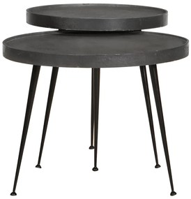 Mesas de centro 2 pcs derivados de madeira preto