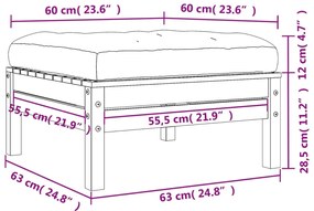 Apoios pés jardim c/ almofadões 2 pcs pinho maciço castanho-mel