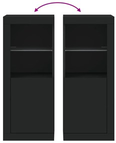 Aparador com luzes LED 41x37x100 cm preto