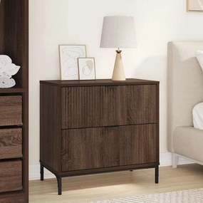 vidaXL Mesa-de-cabeceira Carvalho castanho 63.5 x 36 x 61 cm