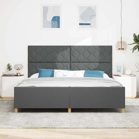 Cama vidaXL Cinza Escuro 200x200 cm Tecido