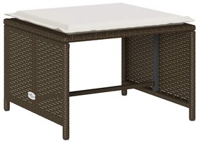 5 pcs conjunto sofás de jardim c/ almofadões empilhável vime PE